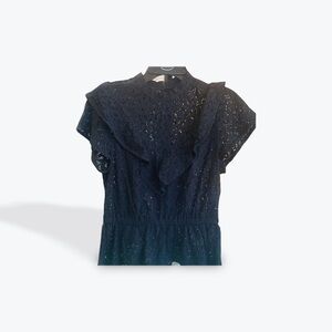 Chic Navy Lace Blouse